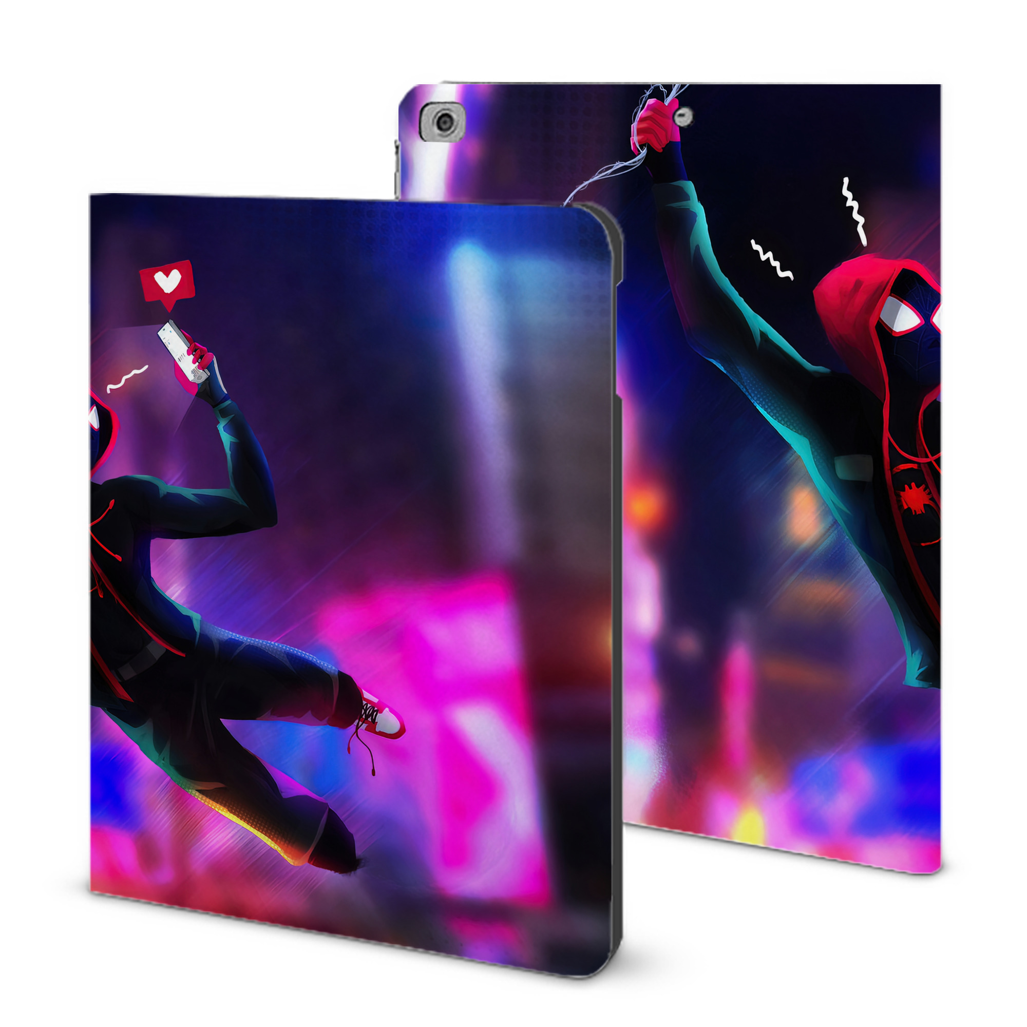 （画像用） Spider Man スパイダーマン IPad ケース ブック型 PUレザー TPU 耐衝撃 軽量 薄型 ペン収納なし 全面保護 IPad 各モデル対応